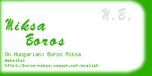 miksa boros business card